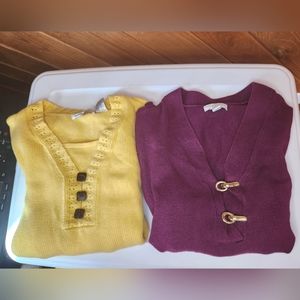 Bundle of 2 petite medium sweaters Charter Club and Hasting & Smith